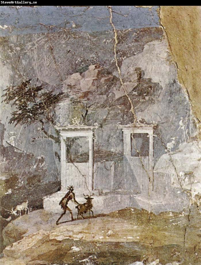 unknow artist Wall painting a pastoral scene in the romantic style,from pompeii